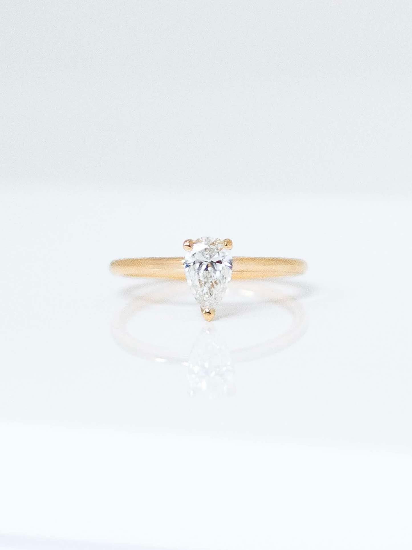 0.80ct PEAR DIAMOND RING