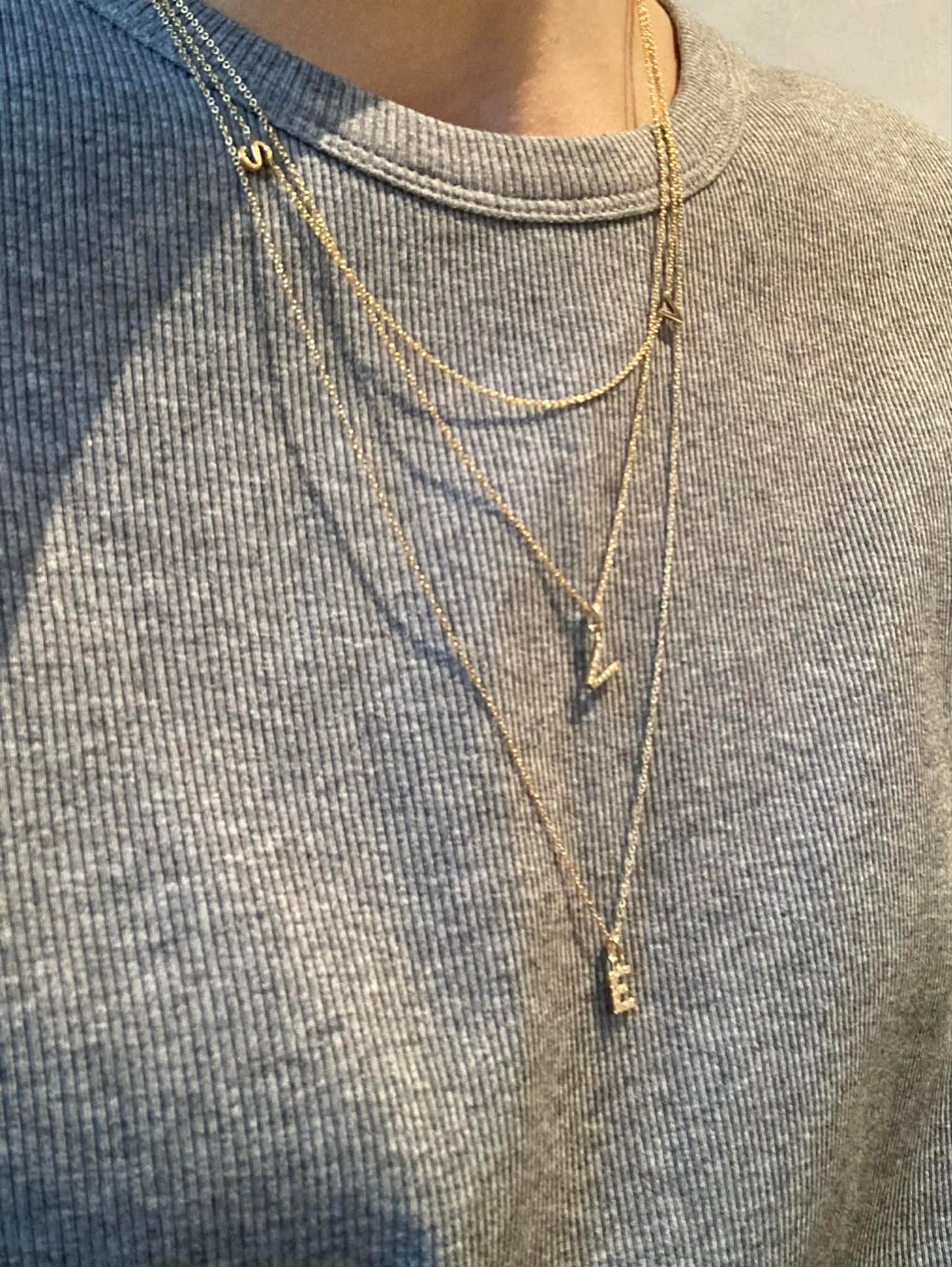 18K INITIAL - PLAIN OR DIAMOND - CHARM