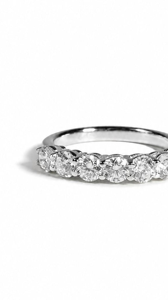 18K ROUND HALF ETERNITY RING