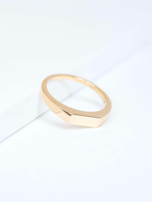 18K SLIM SIGNET RING