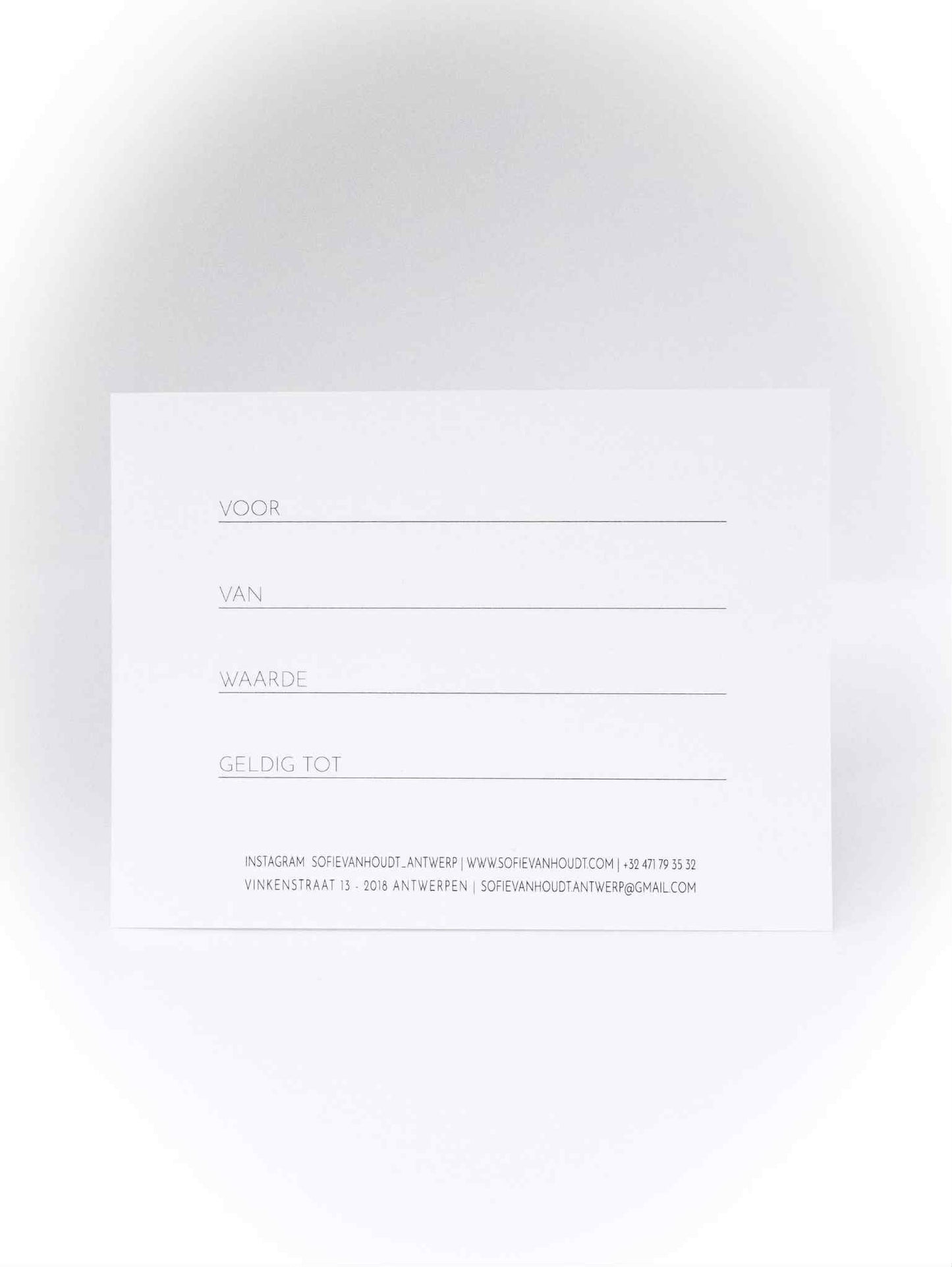 PAPER GIFT CARD - amount of choice
