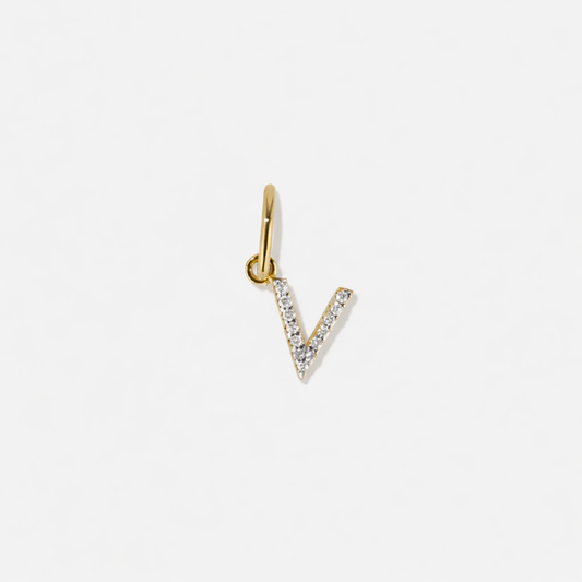 18K INITIAL - PLAIN OR DIAMOND - CHARM