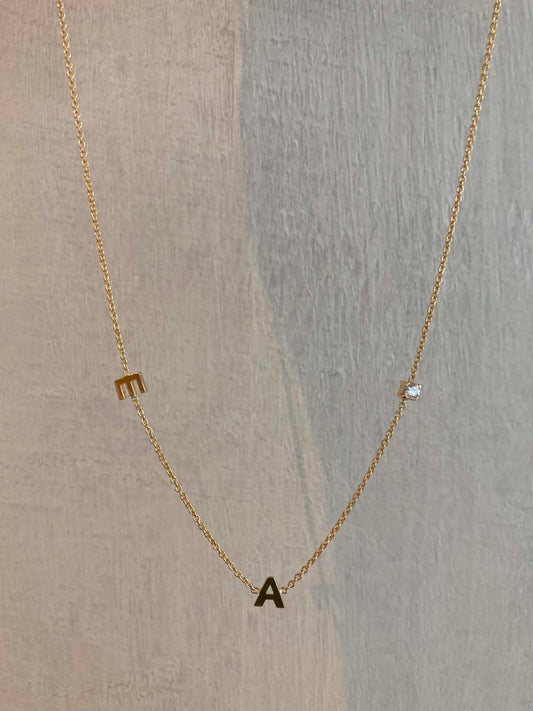 18K INITIAL BRACELET or NECKLACE